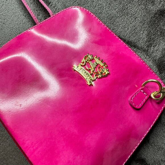 Pratesi Firenze Genuine Leather Hot Pink Crossbody Bag Purse Made in Italy - Picture 2 of 7